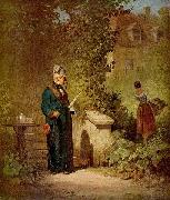 Carl Spitzweg Zeitungsleser im Garten oil painting artist